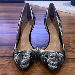 INC Hundred Dollar Bill Rhinestone Heels